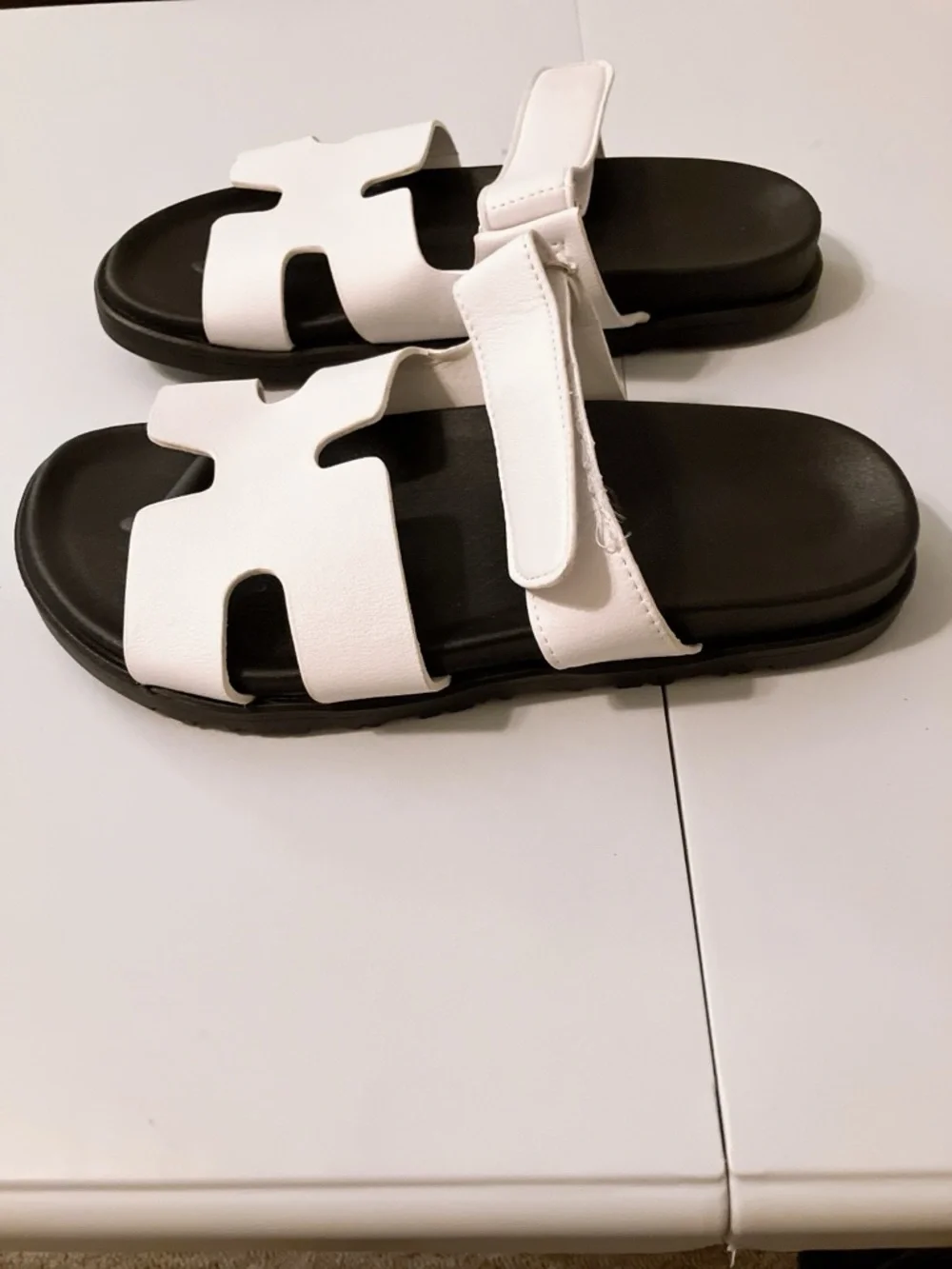 H-Cut-Out Designer Chypre-Style (Hermes) Slides Sandals Women’s 9/10 - Picture 6 of 11